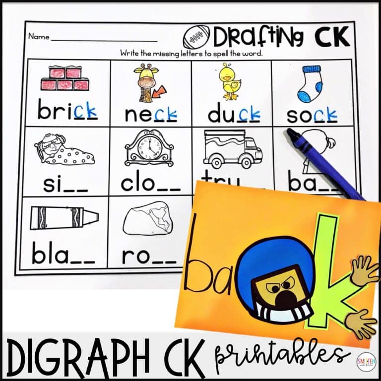 Digraph ck phonics activities and games