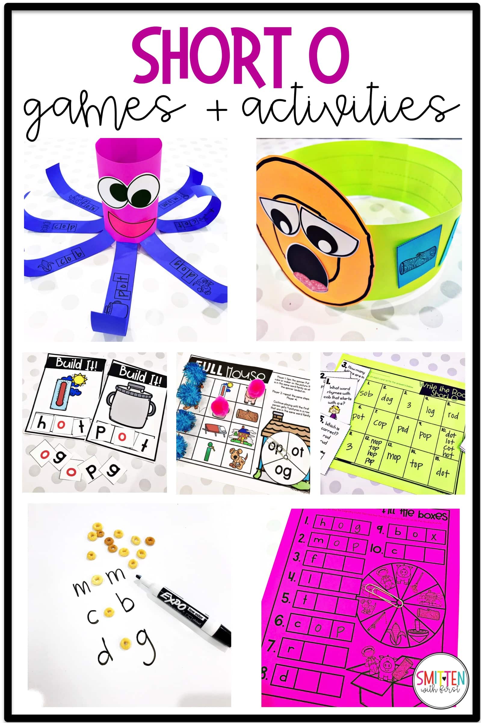 Short vowel o phonics activities and games