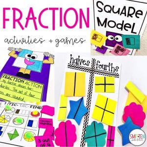 fun fraction activities, games, anchor charts, and read alouds for fraction introduction or review for 1st grade and 2nd grade