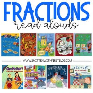 fraction games, activities, and read alouds for 1st grade and 2nd grade