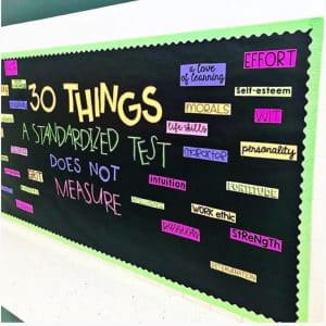 Check out this motivational standardized testing bulletin board idea for teachers, students, and classrooms.