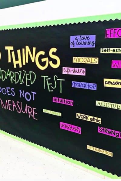 Check out this motivational standardized testing bulletin board idea for teachers, students, and classrooms.