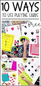 Check out these fun playing cards games for math that include free printables.