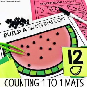 These Summer Centers and Activities for Pre-K, Preschool, and Kindergarten are packed with fun, hands on, and engaging activities for teaching math, counting, numbers, 1 to 1 correspondence, shapes, patterns, graphing, non-standard measurement, literacy, beginning sounds, pre-primer sight words, and letters. These summer centers and activities include several fine motor activities like a watermelon name craft, pre-writing tracing cards, rhyming words, summer sand sensory tray, and several other end of year summer theme activities. Click here to download a free ocean theme summer activity.