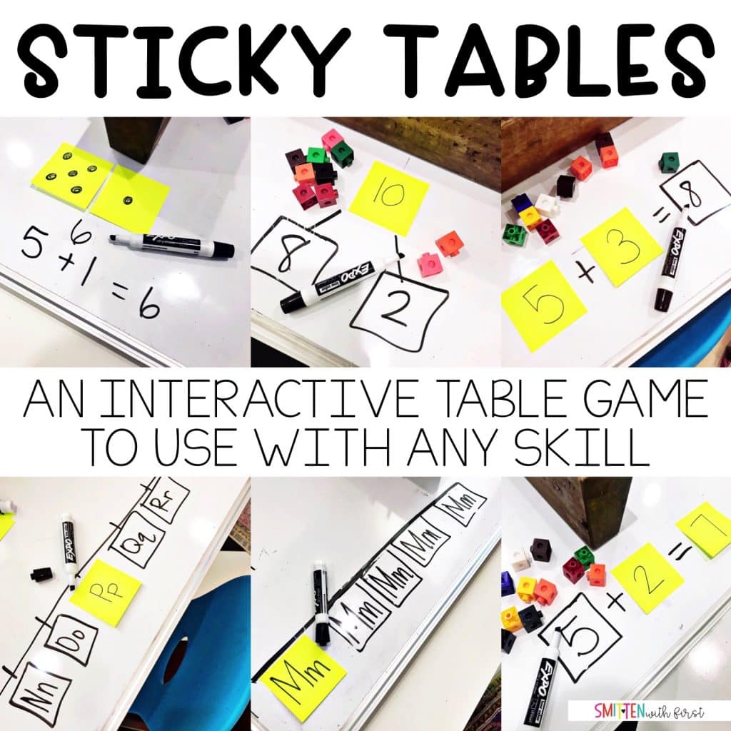 Sticky Tables Classroom Game (a classroom game to use with any skill)