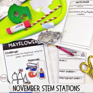 November Thanksgiving STEM activities for kindergarten or first grade