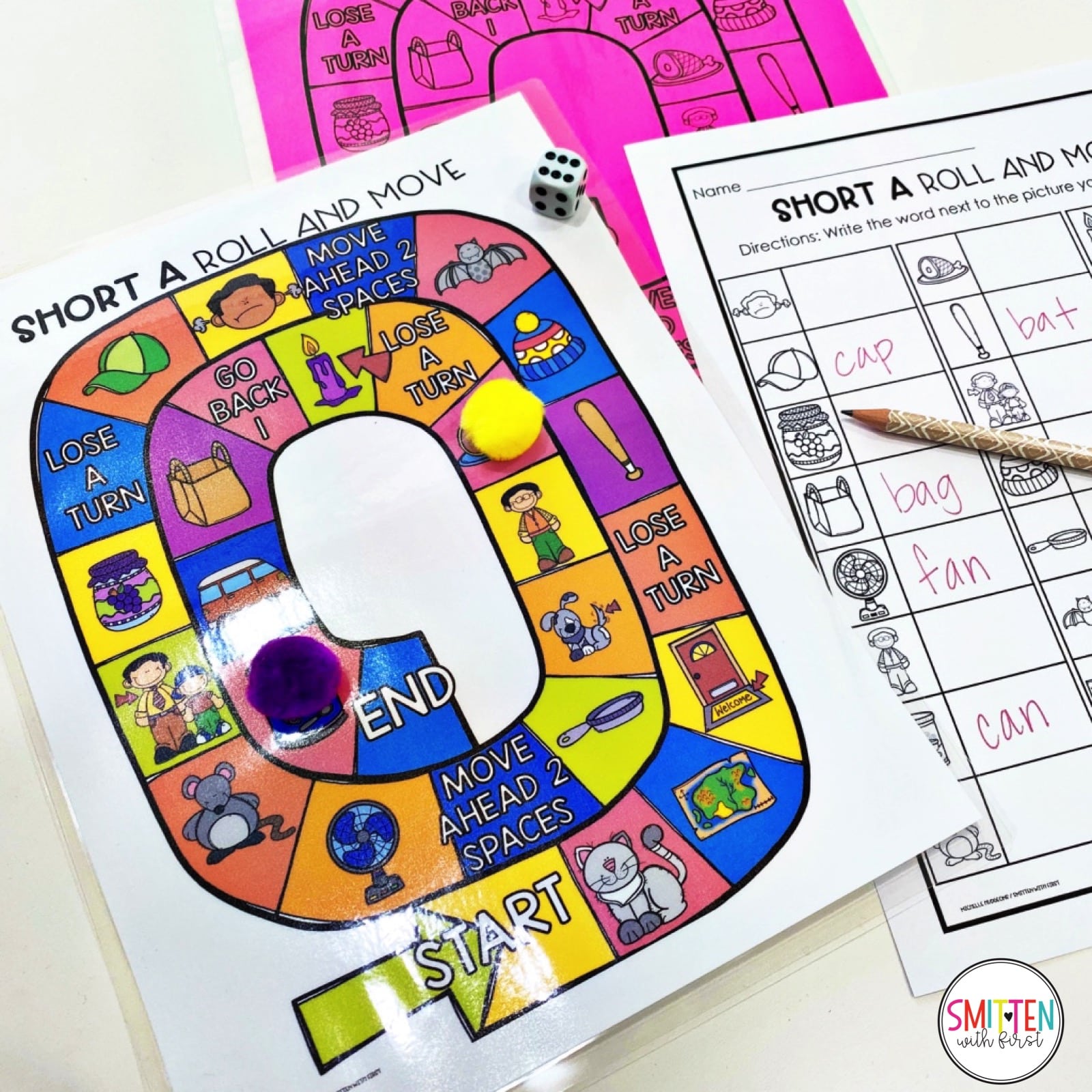 Roll and Move Phonics Game