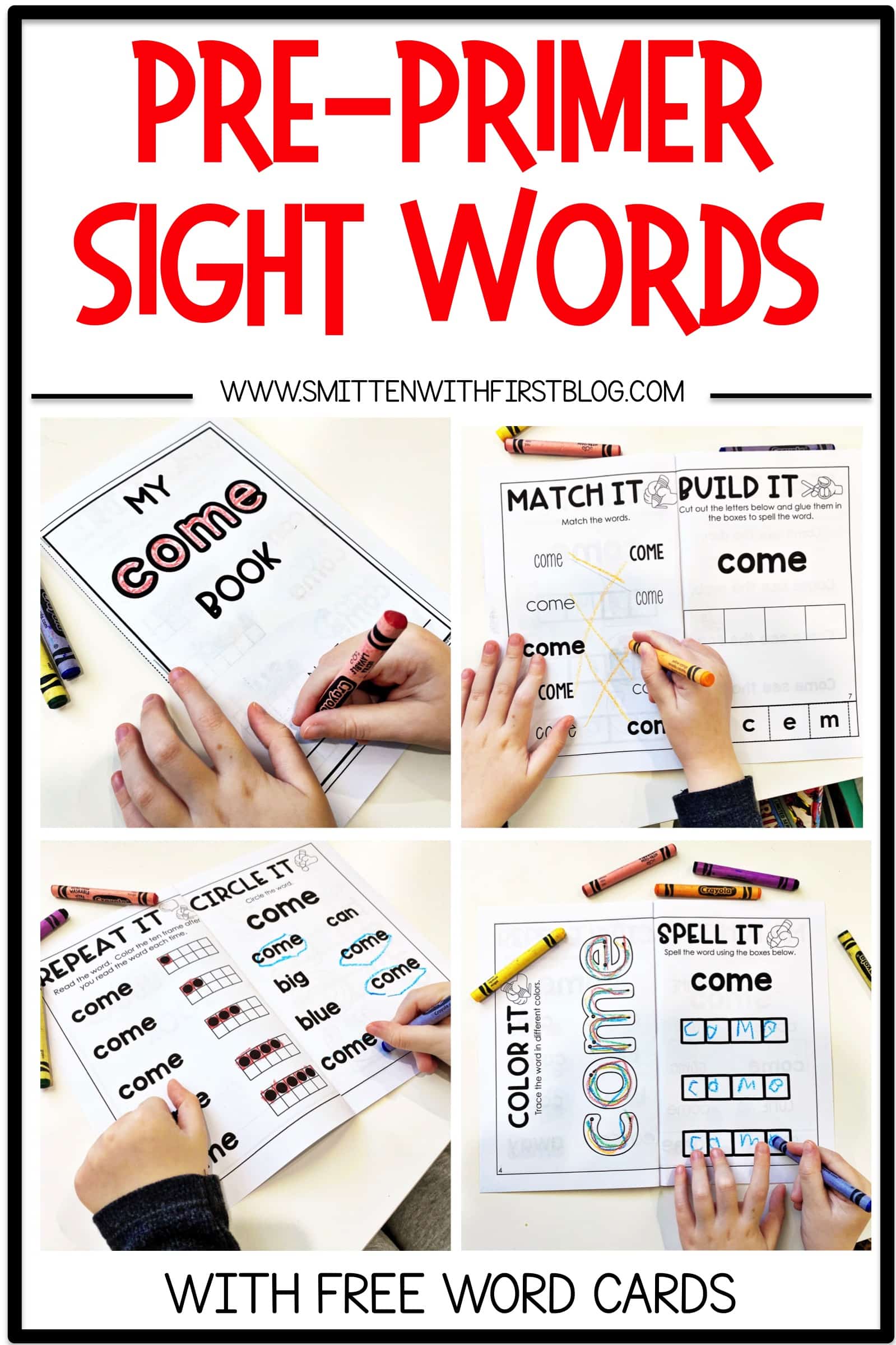 2nd Grade Primer A4 11.69 X 8.27 Inch 3rd Grade 5Pcs Richardy 220 Sight Words Poster with Pictures & Sentences Toddler Learning Toys 5 Level Pre-Primer 1st Grade 