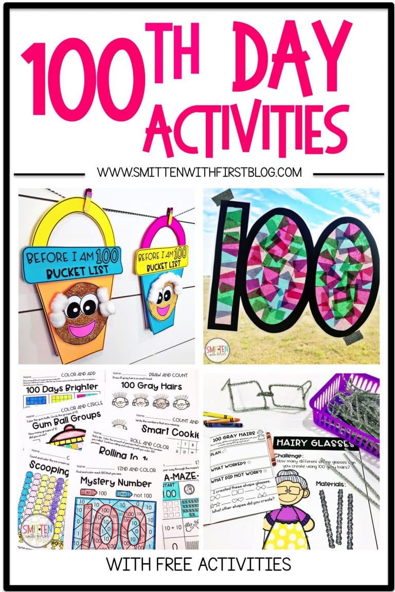 100th Day Activities For Kindergarten, 1st Grade, And 2nd Grade