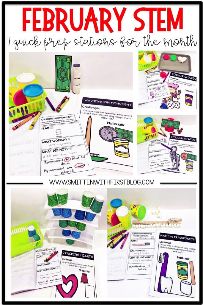 February STEM activities for Kindergarten and 1st grade