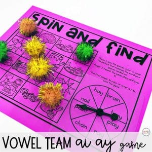 Vowel Teams Matching Game - ai - Matching pairs