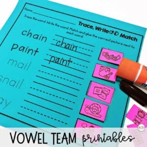 Vowel Teams Matching Game - ai - Matching pairs