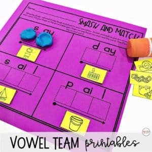 Vowel Teams Matching Game - ai - Matching pairs