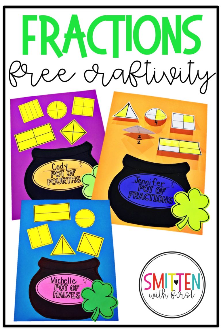 Pot of Gold Fractions Free Craftivity for 1st grade and 2nd grade