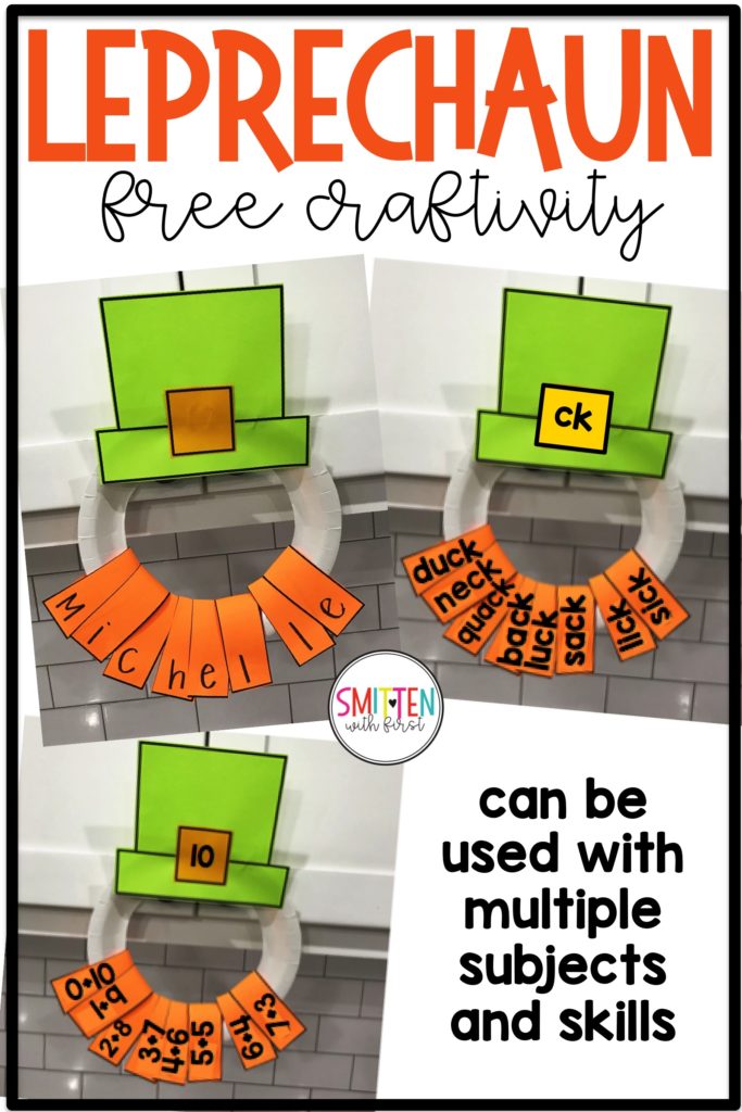 Free Leprechaun Craftivity Prek, Kindergarten, 1st grade, 2nd grade