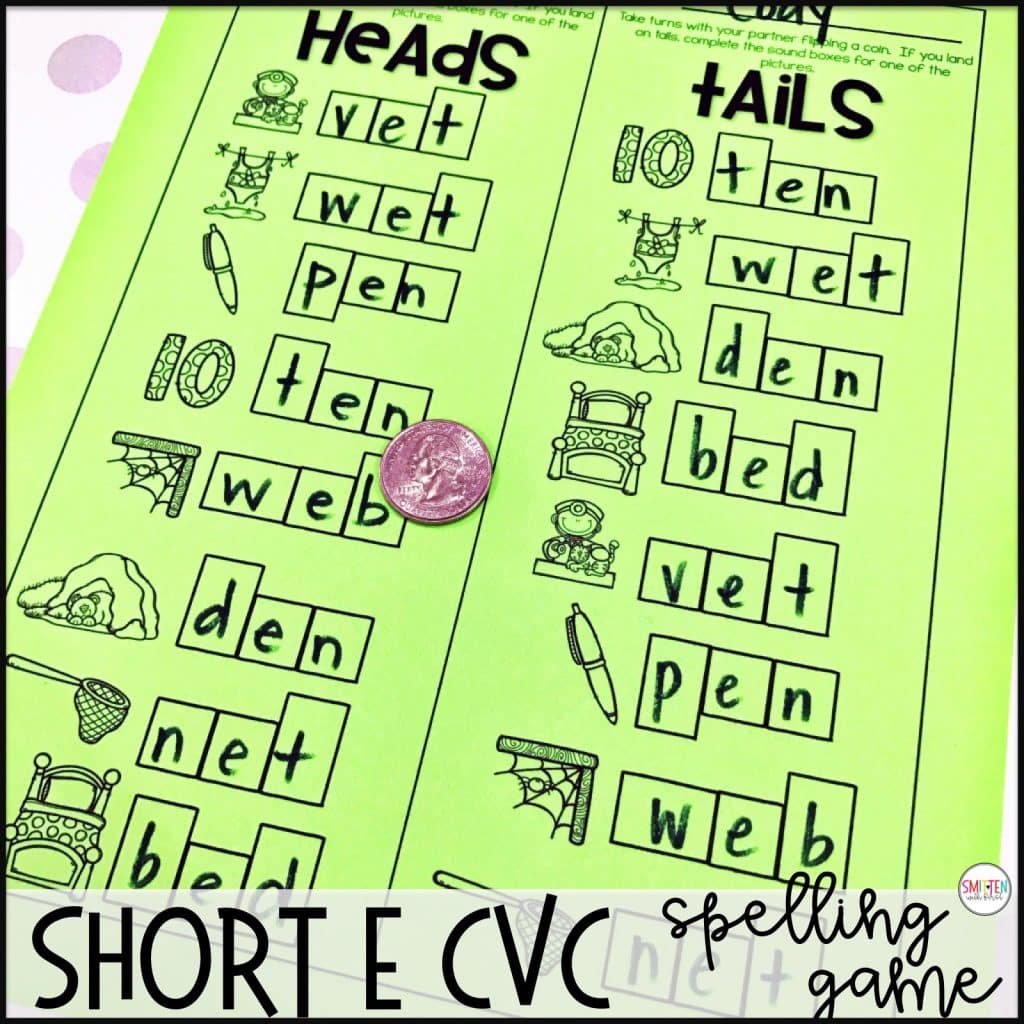 Short Vowel e Phonics Activities and Games 1st grade