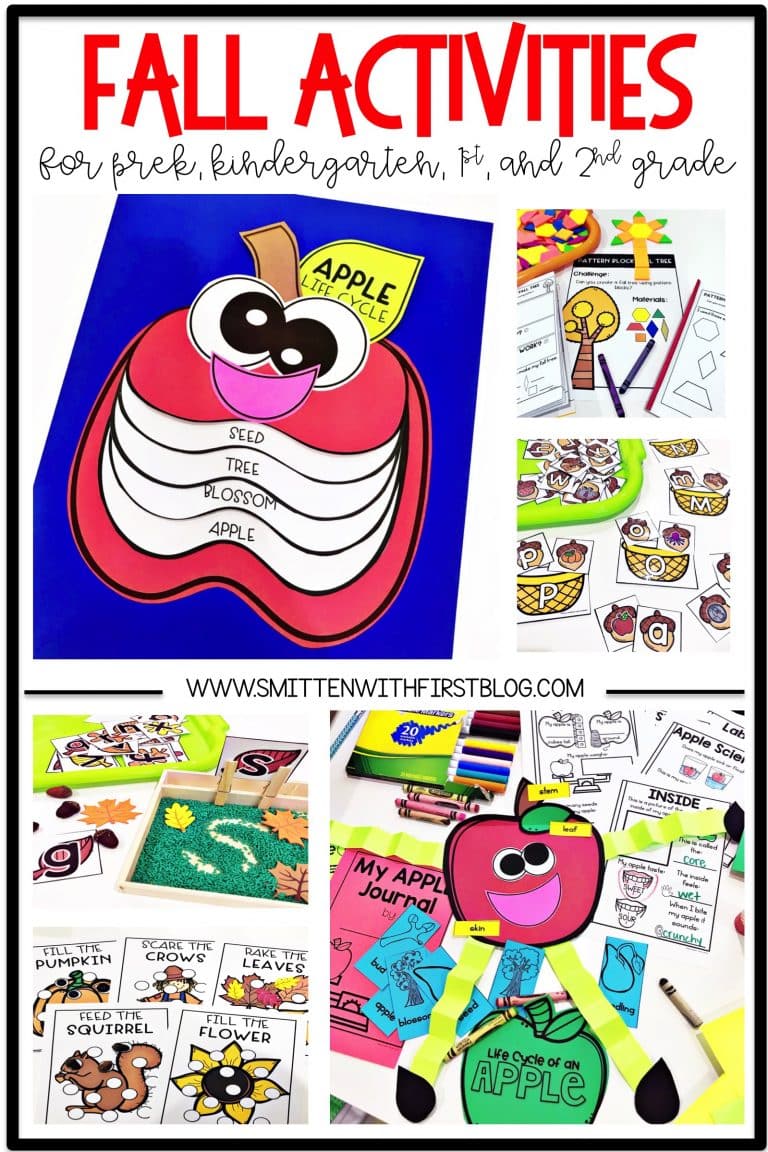 September Fall Activities for PreK, Kindergarten, 1st grade, and 2nd grade