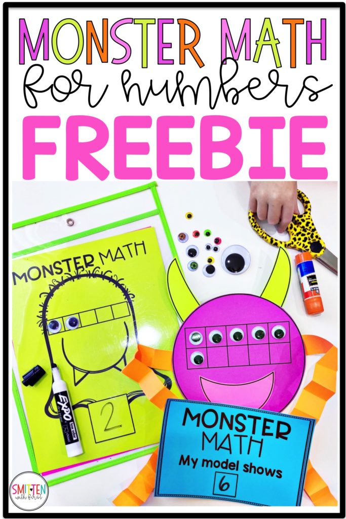 Free Monster Math Activity for counting, representing, modeling numbers