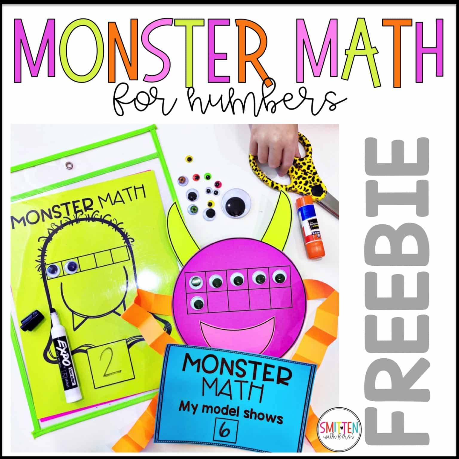 Free Monster Math Activity for counting, representing, modeling numbers