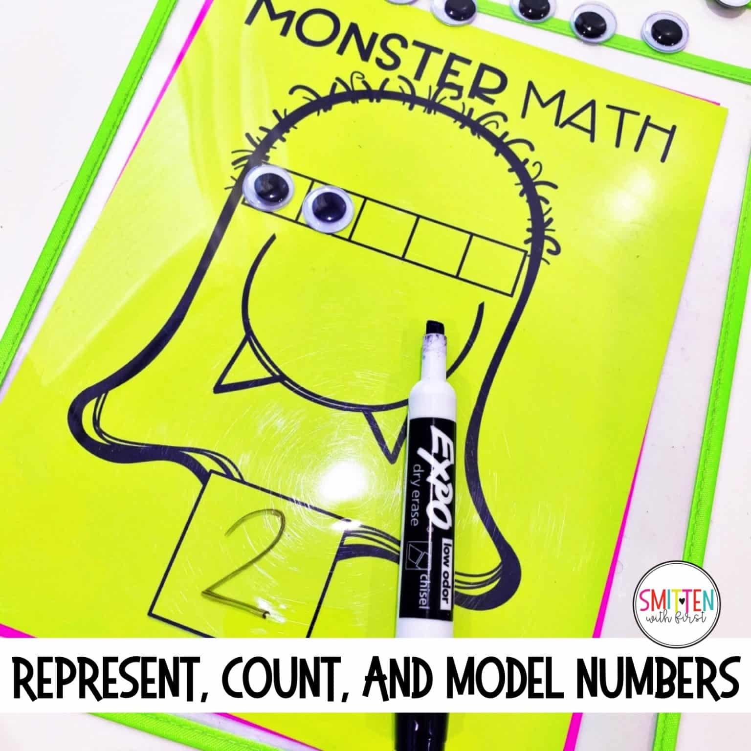 Free Monster Math Activity for counting, representing, modeling numbers