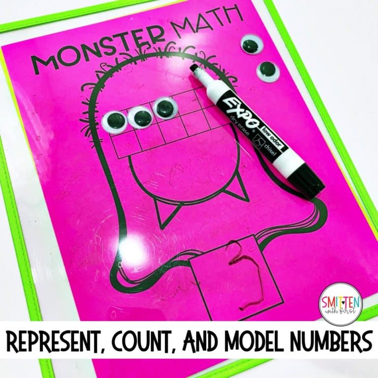 Free Monster Math Activity for counting, representing, modeling numbers