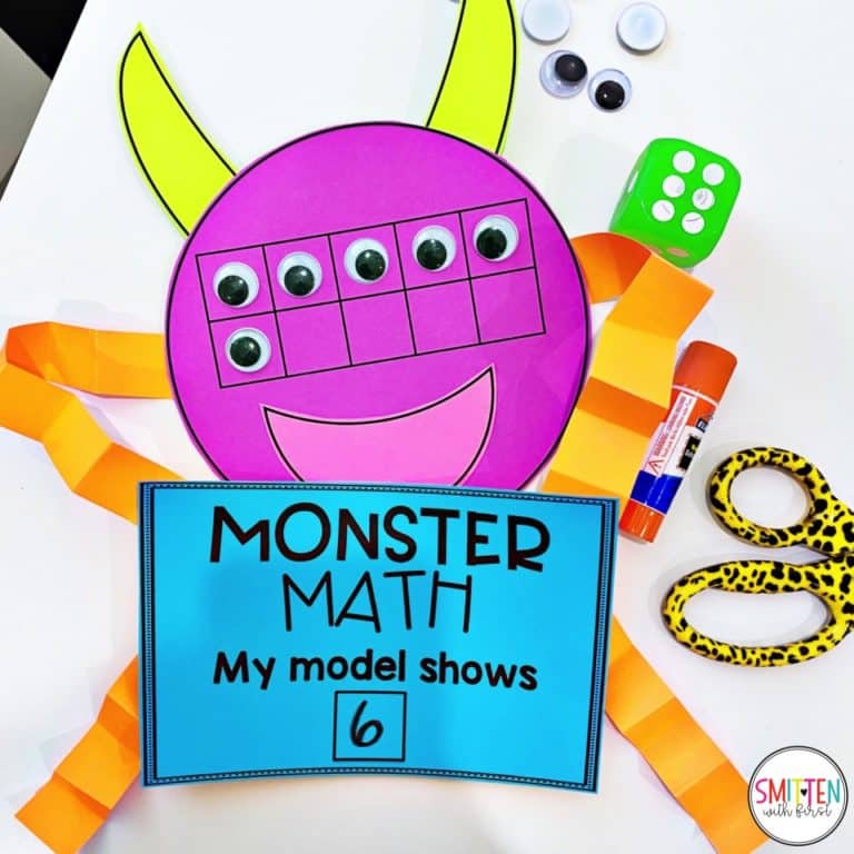 Free Monster Math Activity for counting, representing, modeling numbers