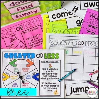 Free Sight Word Activity Kindergarten, 1st Grade, 2nd Grade