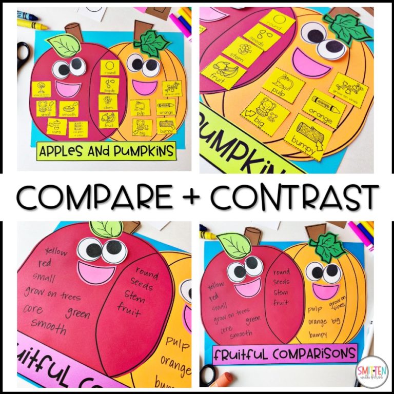 Compare Contrast Apples and Pumpkins Kindergarten, 1st and 2nd Grade