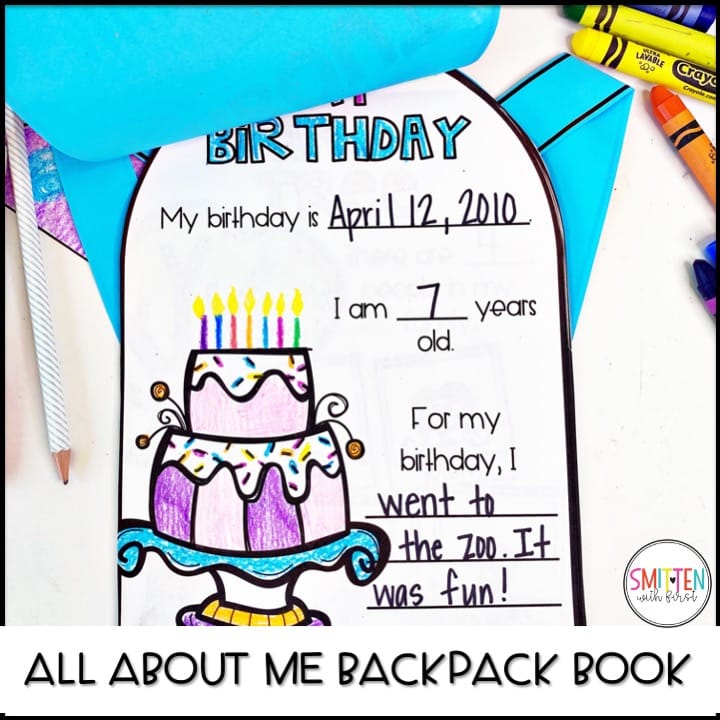 All About Me Activities for Back to School Preschool Kindergarten 1st 2nd grade