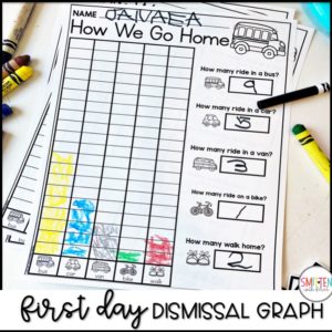 first day of school how we go home dismissal graph activities