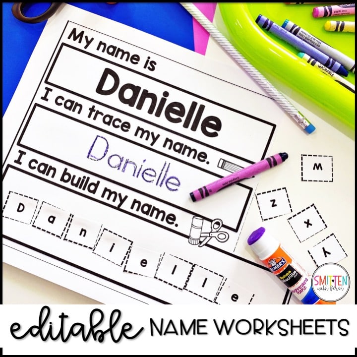 name activities worksheets preschool, kindergarten, first grade, second grade