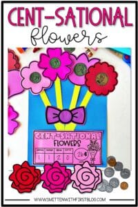 counting coins valentines day flower craft activity