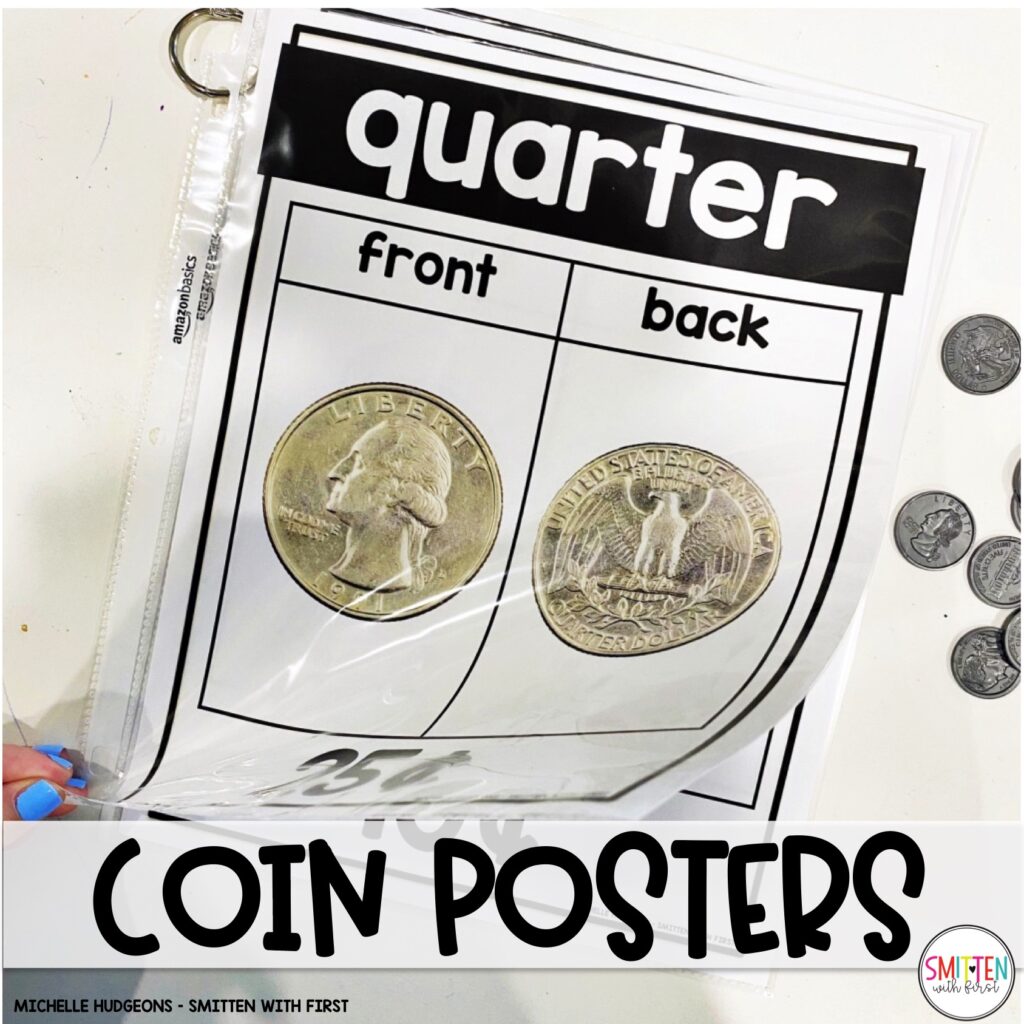 Identify and Count Coins Activities Centers Worksheets Kindergarten 1st Grade 2nd Grade Coin Posters