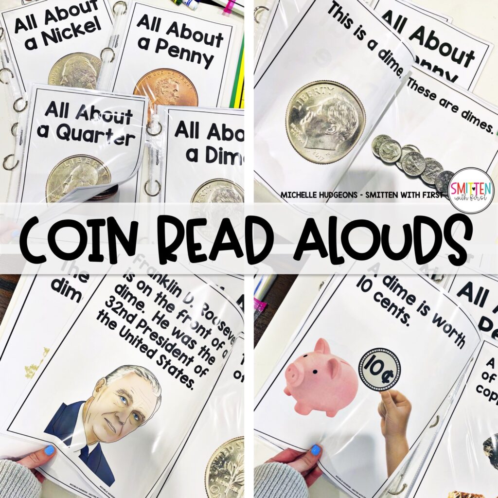 Identify and Count Coins Activities Centers Worksheets Kindergarten 1st Grade 2nd Grade Coin Read Alouds