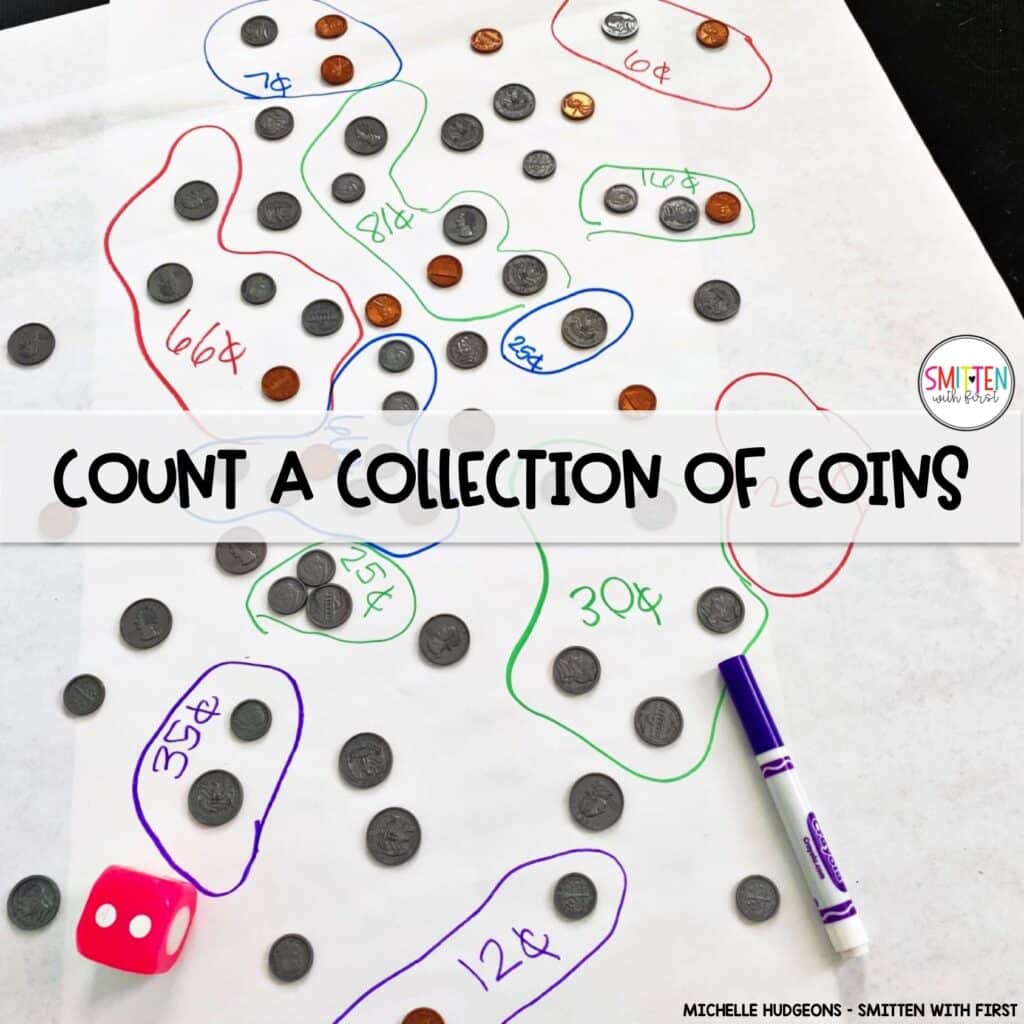 Identify and Count Coins Activities Centers Worksheets Kindergarten 1st Grade 2nd Grade Butcher Paper Anchor Chart Activities