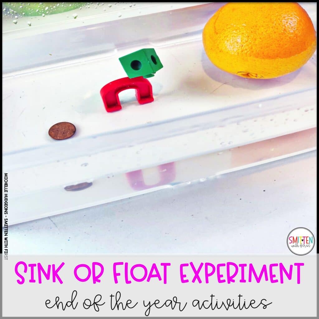 ocean end of year activities sink or float experiment kindergarten 1st grade 2nd grade