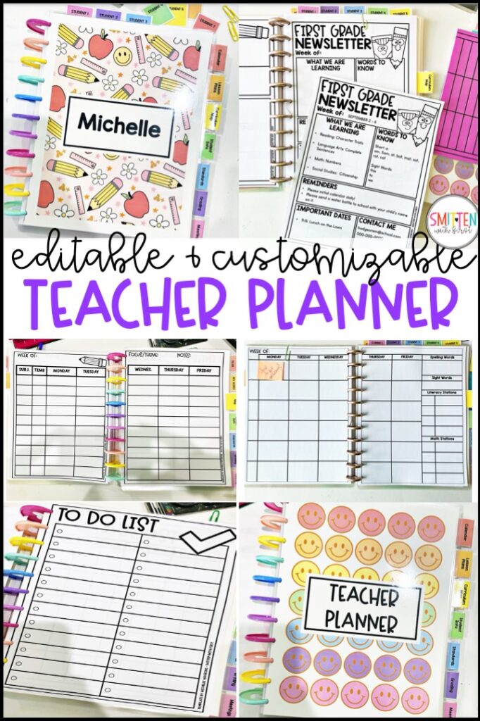 editable teacher planner for elementary teachers