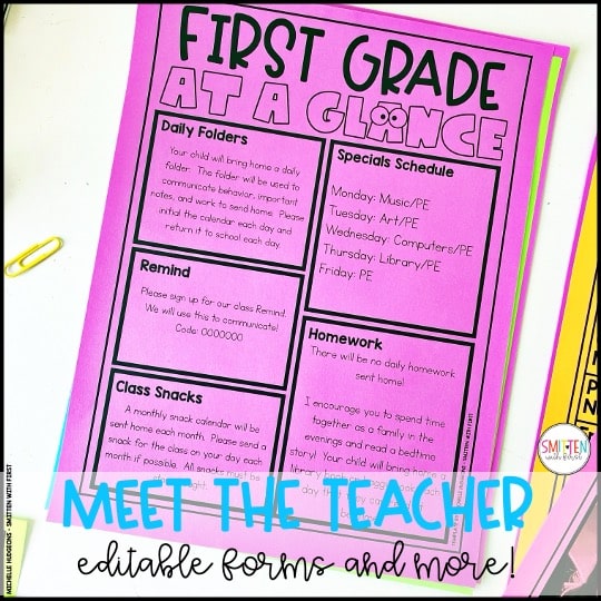 Meet the Teacher Template Editable