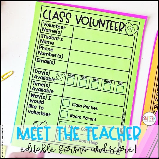 Meet the Teacher Template Editable