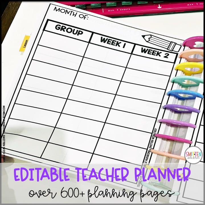 editable teacher planner for elementary teachers