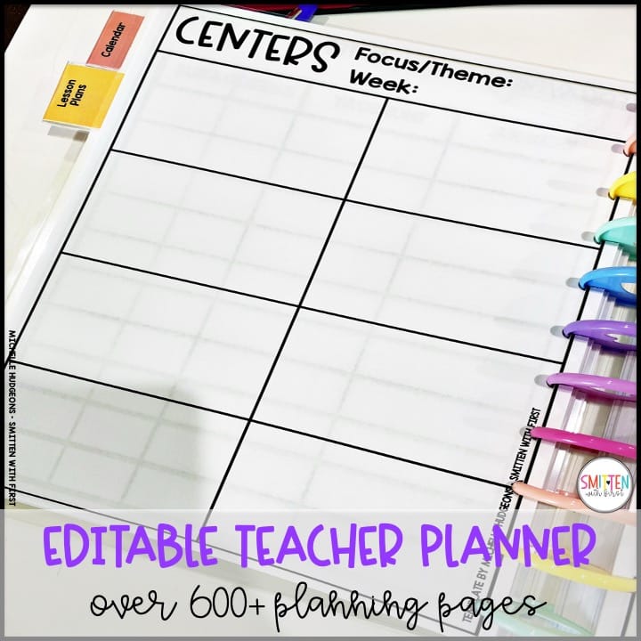 editable teacher planner for elementary teachers