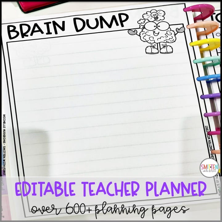 editable teacher planner for elementary teachers