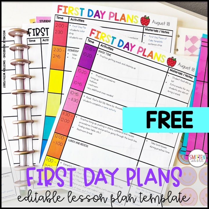 editable teacher planner free template