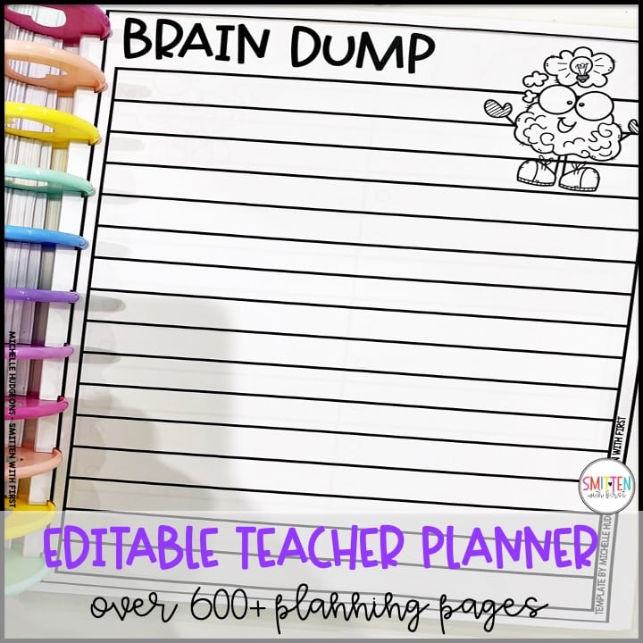 editable teacher planner for elementary teachers