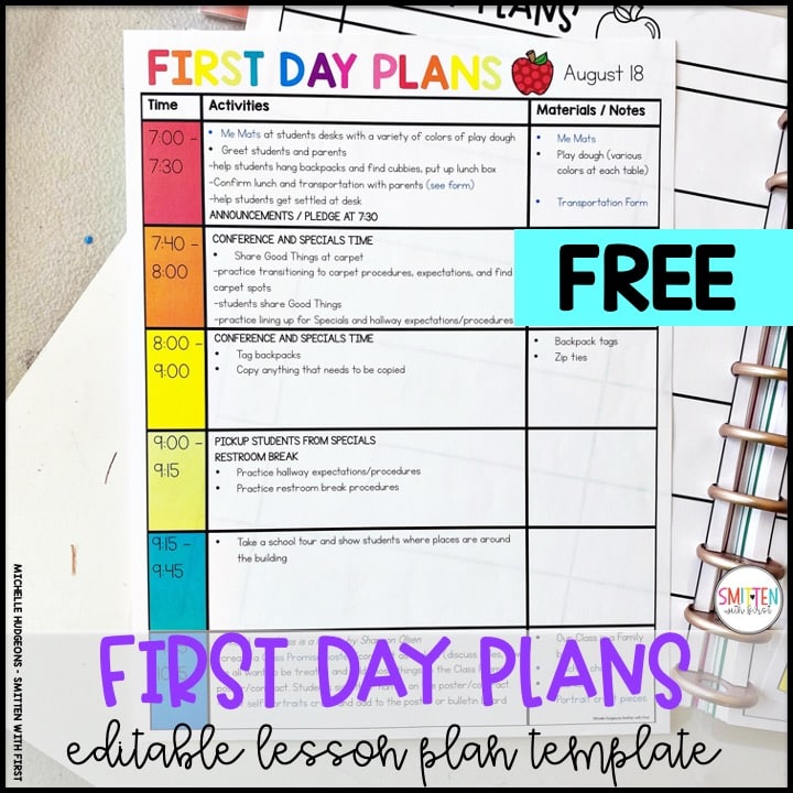 editable teacher planner free