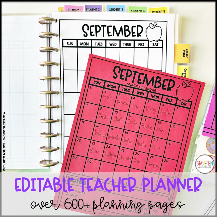 editable teacher planner for elementary teachers