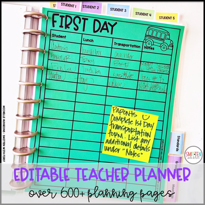 editable teacher planner for elementary teachers meet the teacher