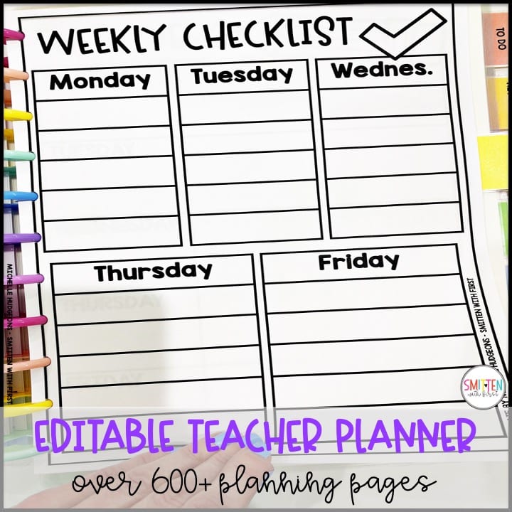 editable teacher planner for elementary teachers