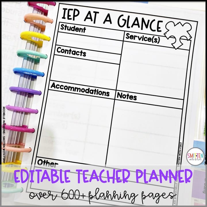 editable teacher planner for elementary teachers