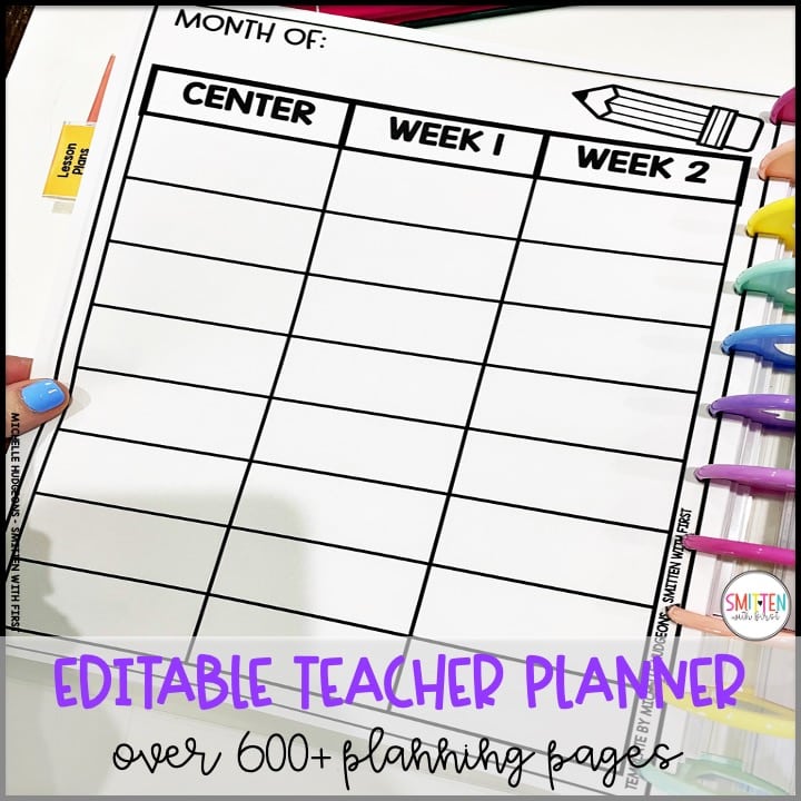 editable teacher planner for elementary teachers